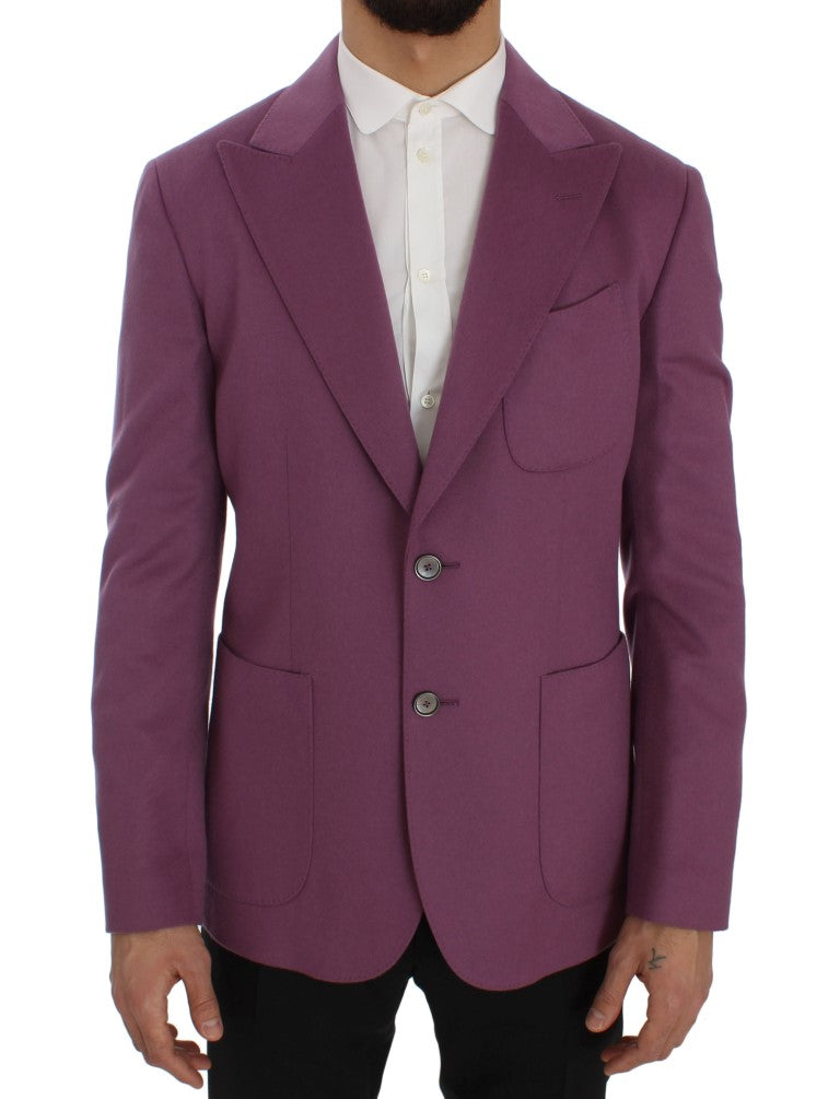 Chaqueta blazer de corte entallado de cachemira morada