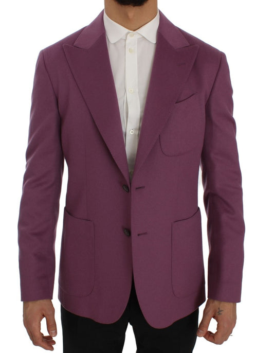 Chaqueta blazer de corte entallado de cachemira morada
