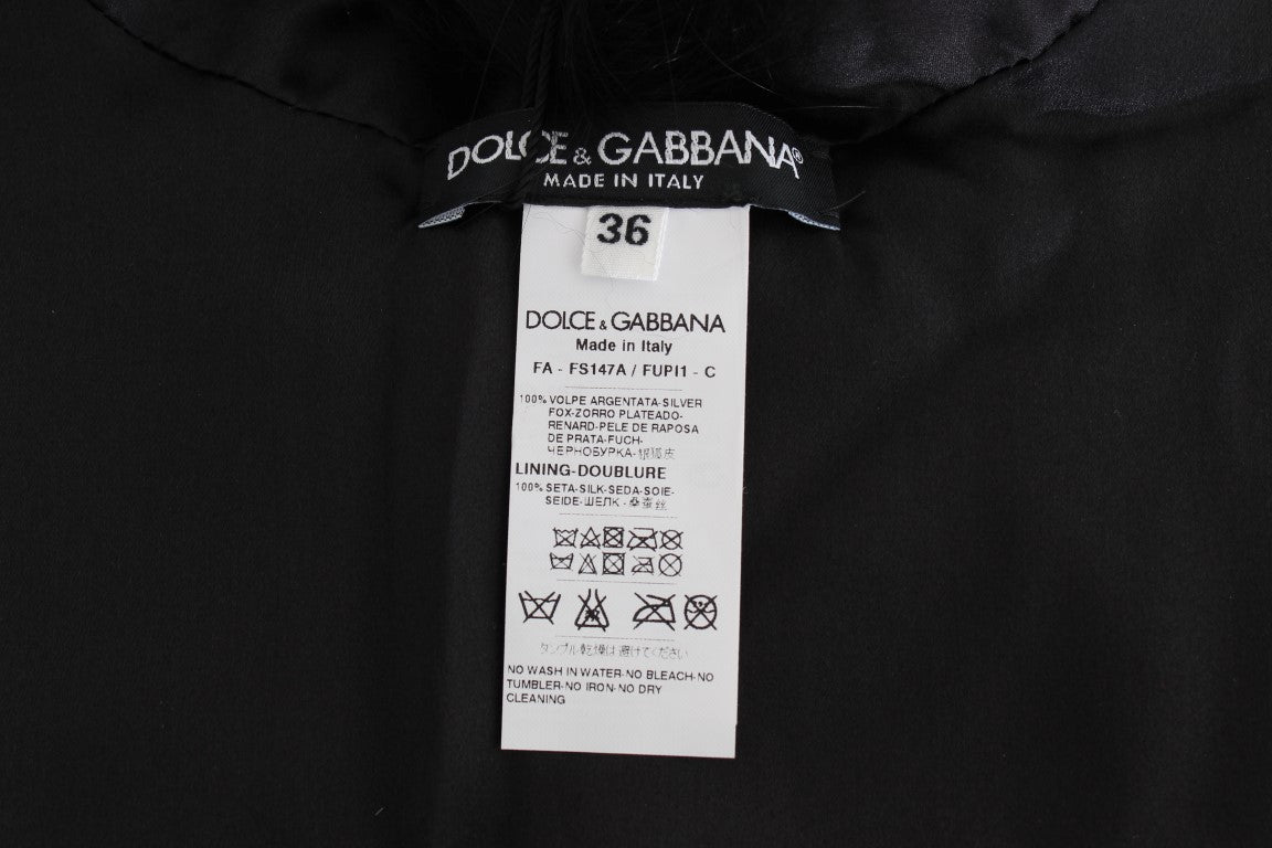 Bufanda de cuello de piel de zorro negra