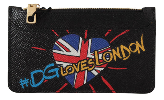 Monedero y tarjetero de piel negra #DGLovesLondon para mujer