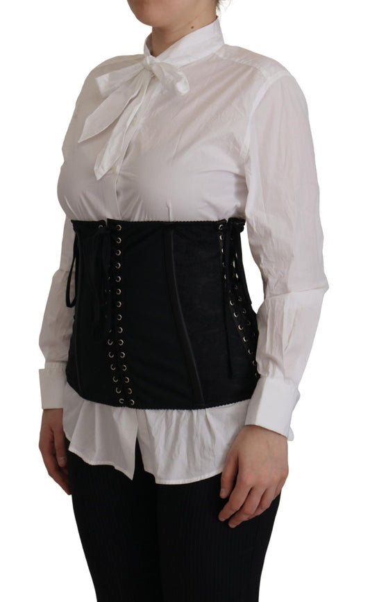 Haut à ceinture corset noire extensible