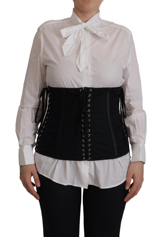 Haut à ceinture corset noire extensible