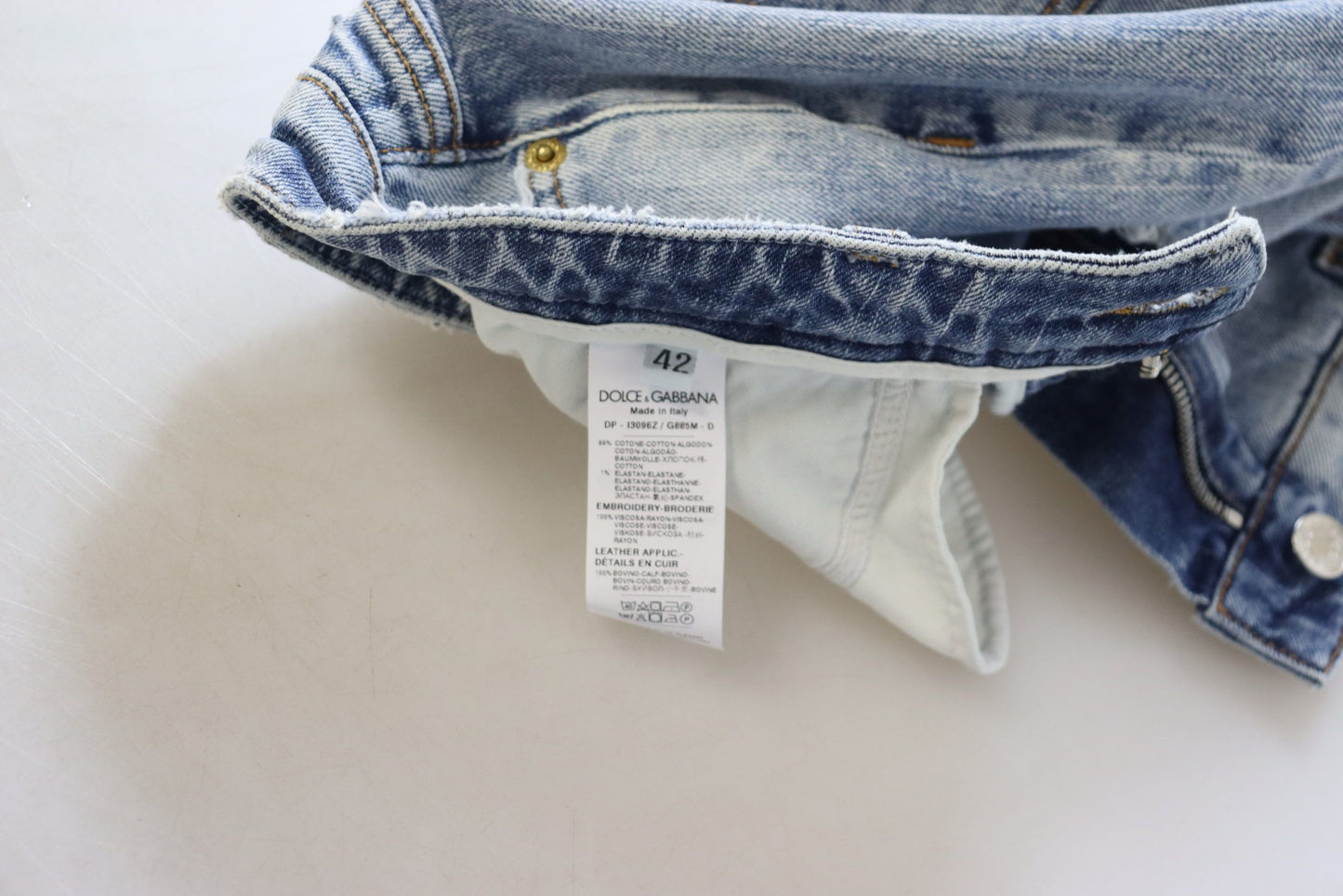 Vaqueros ajustados de cintura baja y algodón elástico azul