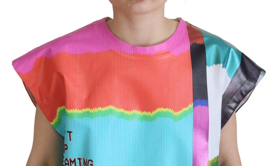 T-shirt en coton à imprimé TV multicolore