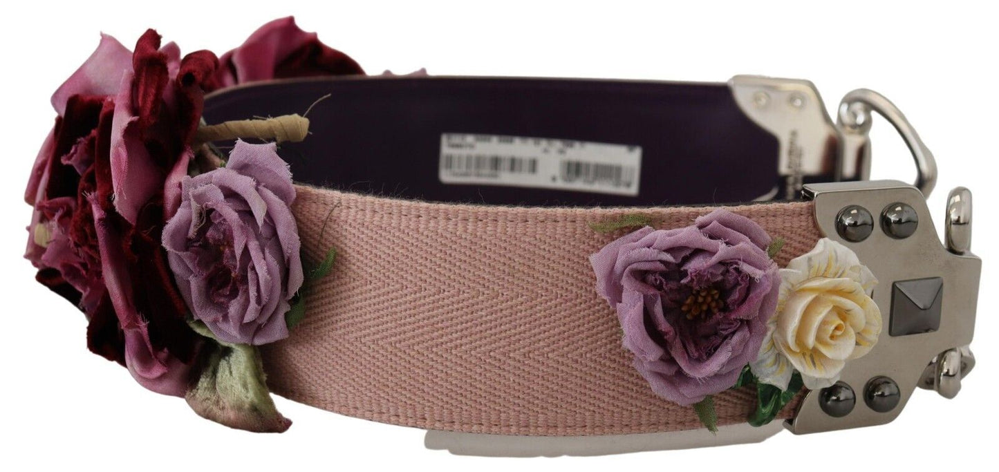Correa de hombro de metal con apliques florales multicolores