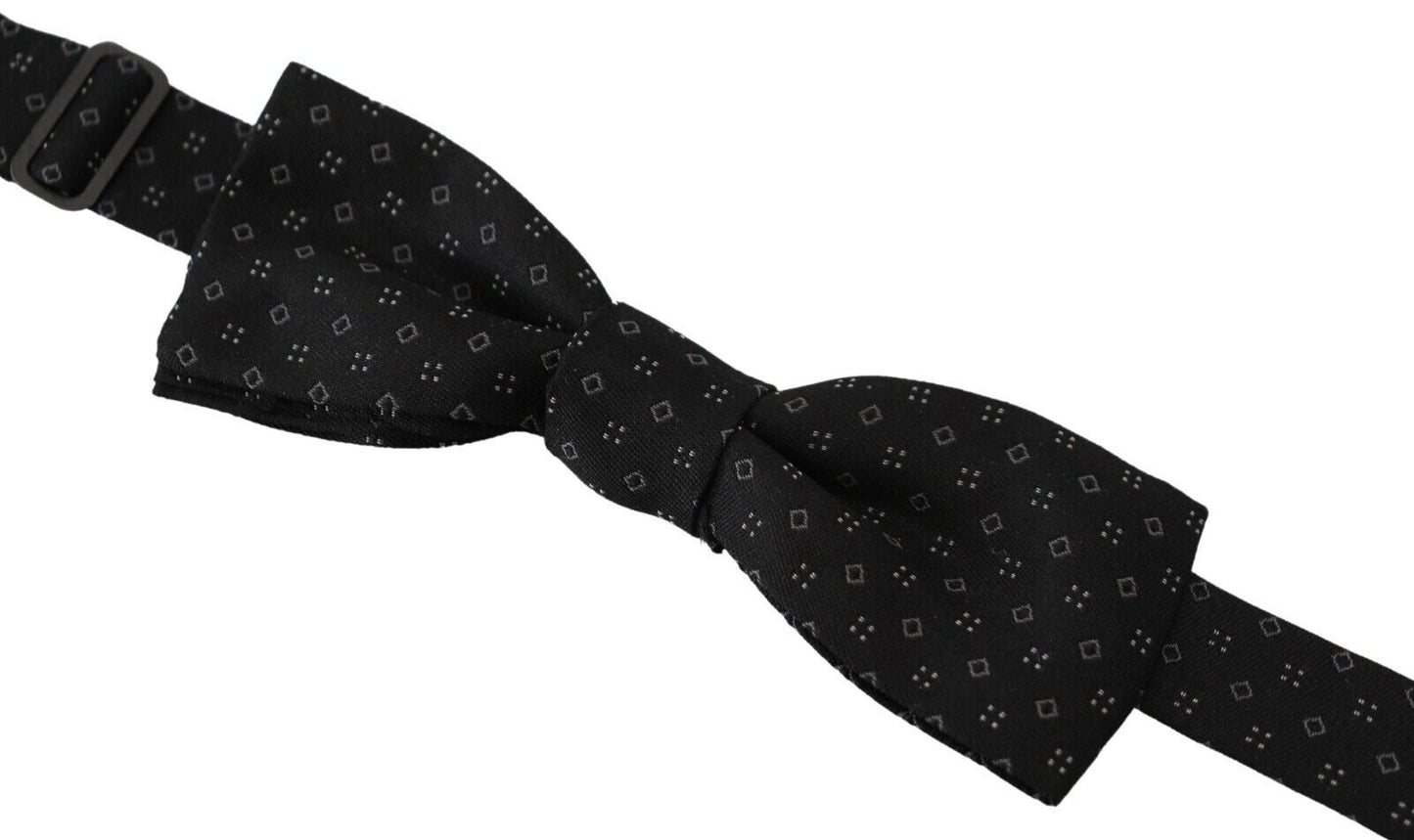 Cravate en soie noire à motifs pour homme, accessoire nœud papillon