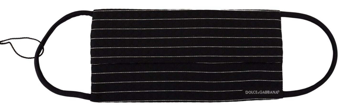 Mascarilla facial con correa elástica para las orejas, rayas blancas y negras, talla única