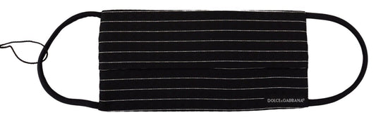 Masque facial à rayures noires et blanches avec élastique et sangle d'oreille, taille unique