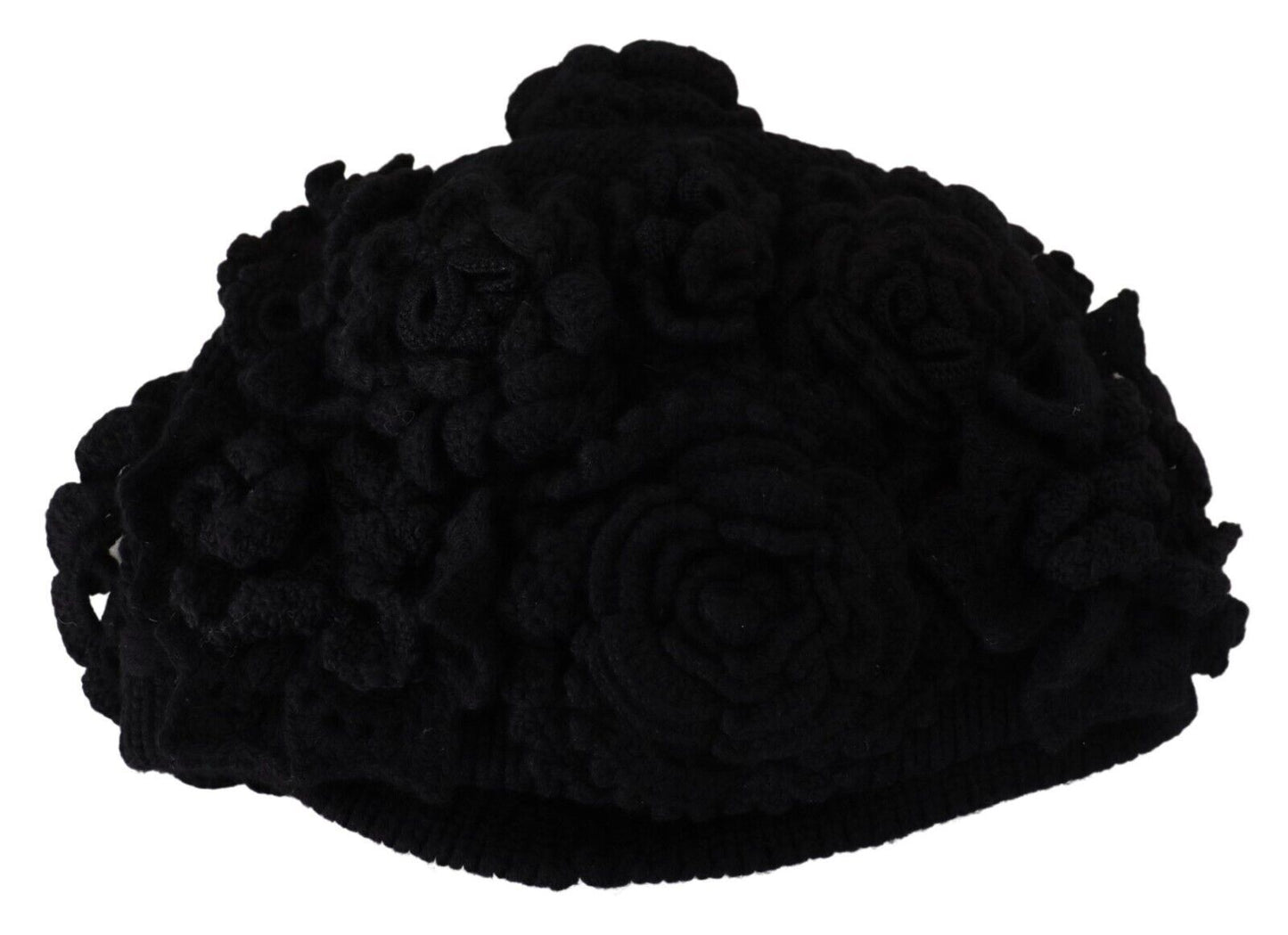 Black Wool Knit Winter Beanie Hat