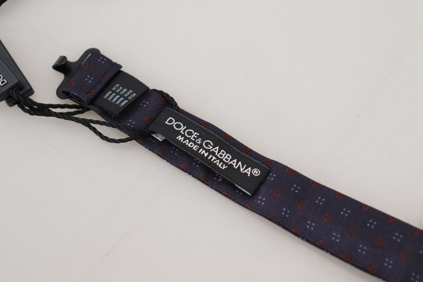 Pajarita Papillon de seda con cuello ajustable y estampado azul