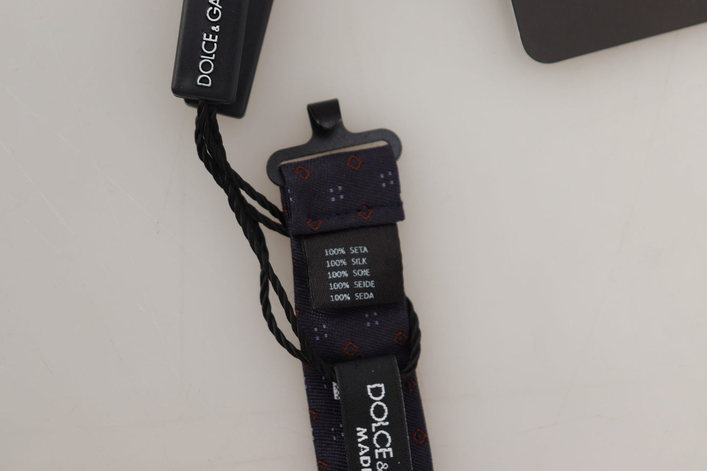 Pajarita Papillon de seda con cuello ajustable y estampado azul