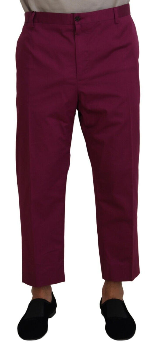 Pantalon à poches en coton magenta avec logo DG