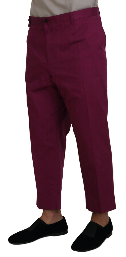 Pantalon à poches en coton magenta avec logo DG