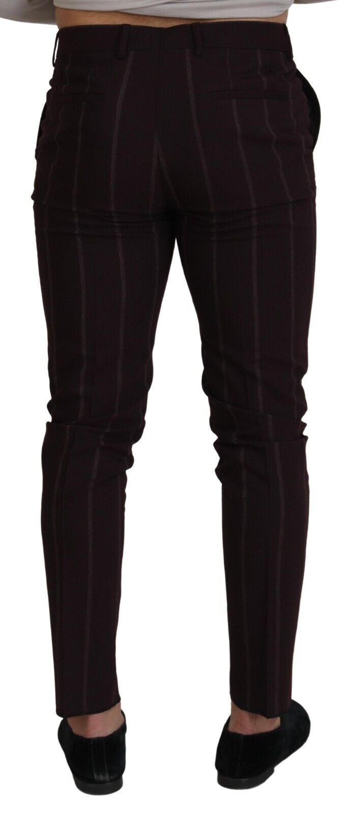 Pantalon homme rayé marron en coton