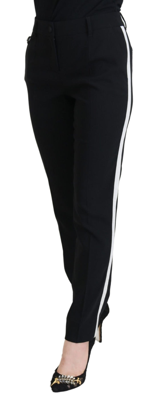 Pantalones negros de cintura alta para mujer