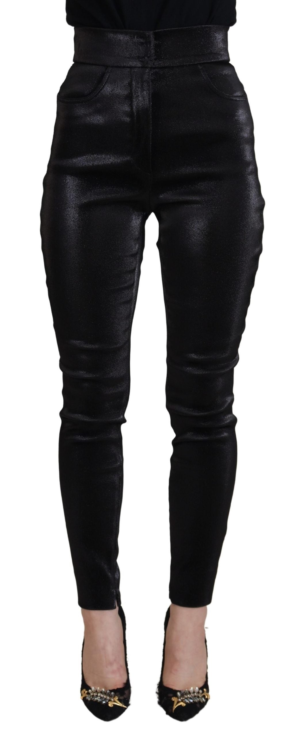 Jean skinny en coton délavé noir