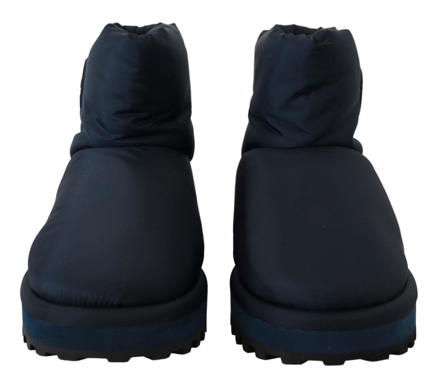 Botas de nailon azules con acolchado a media pantorrilla