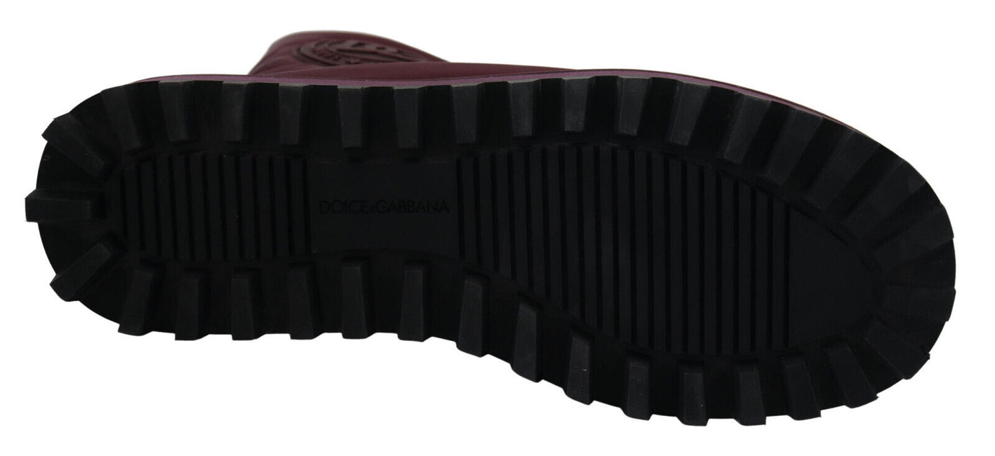 Botas de nailon burdeos con acolchado en la entrepierna