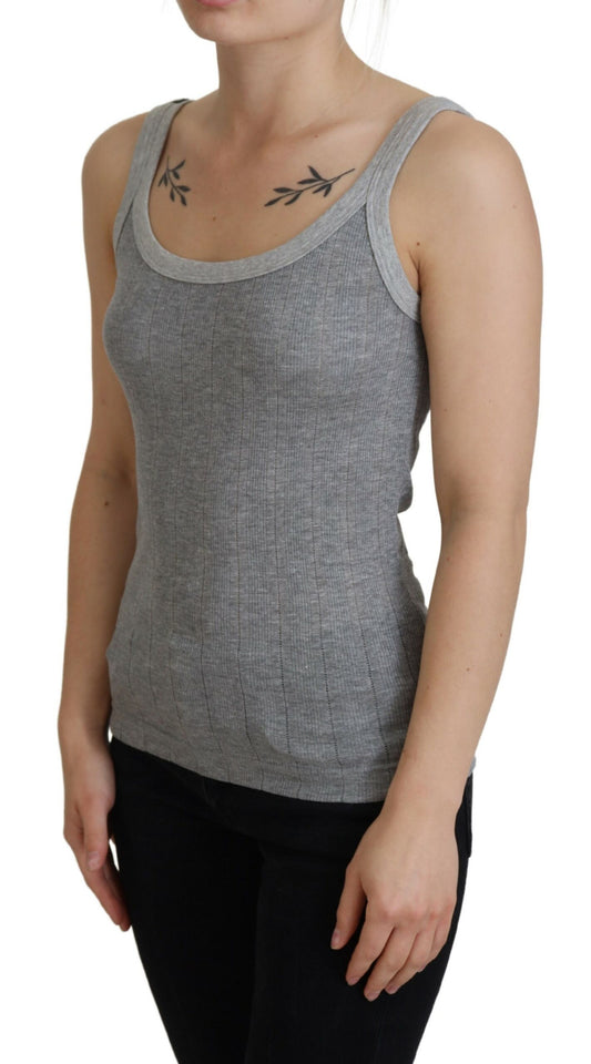 T-shirt débardeur Canotta en coton modal gris