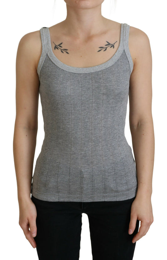 T-shirt débardeur Canotta en coton modal gris