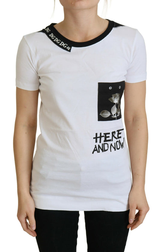 T-shirt en coton blanc T-shirt à col rond