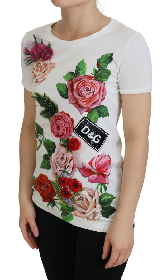 Haut à manches courtes imprimé White Rose DGLogo