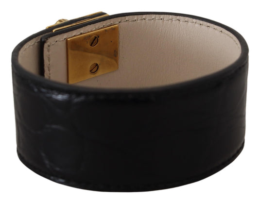 Bracelet porte-clés cœur DG en cuir dauphin noir