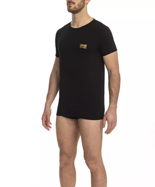 Camiseta negra de algodón para hombre