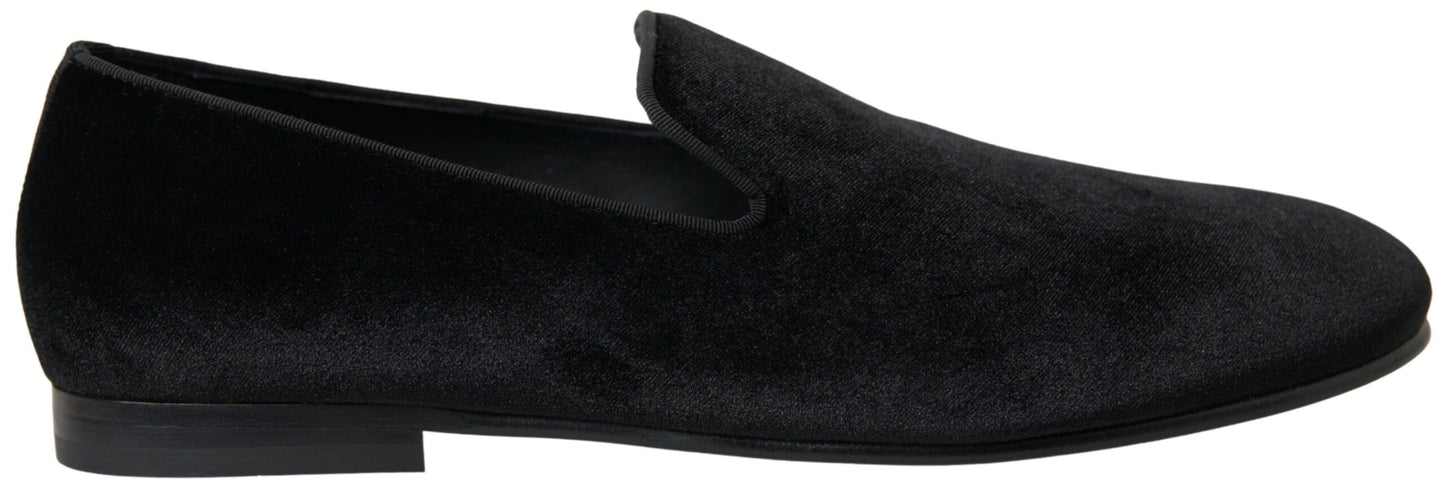 Mocasines formales de terciopelo negro