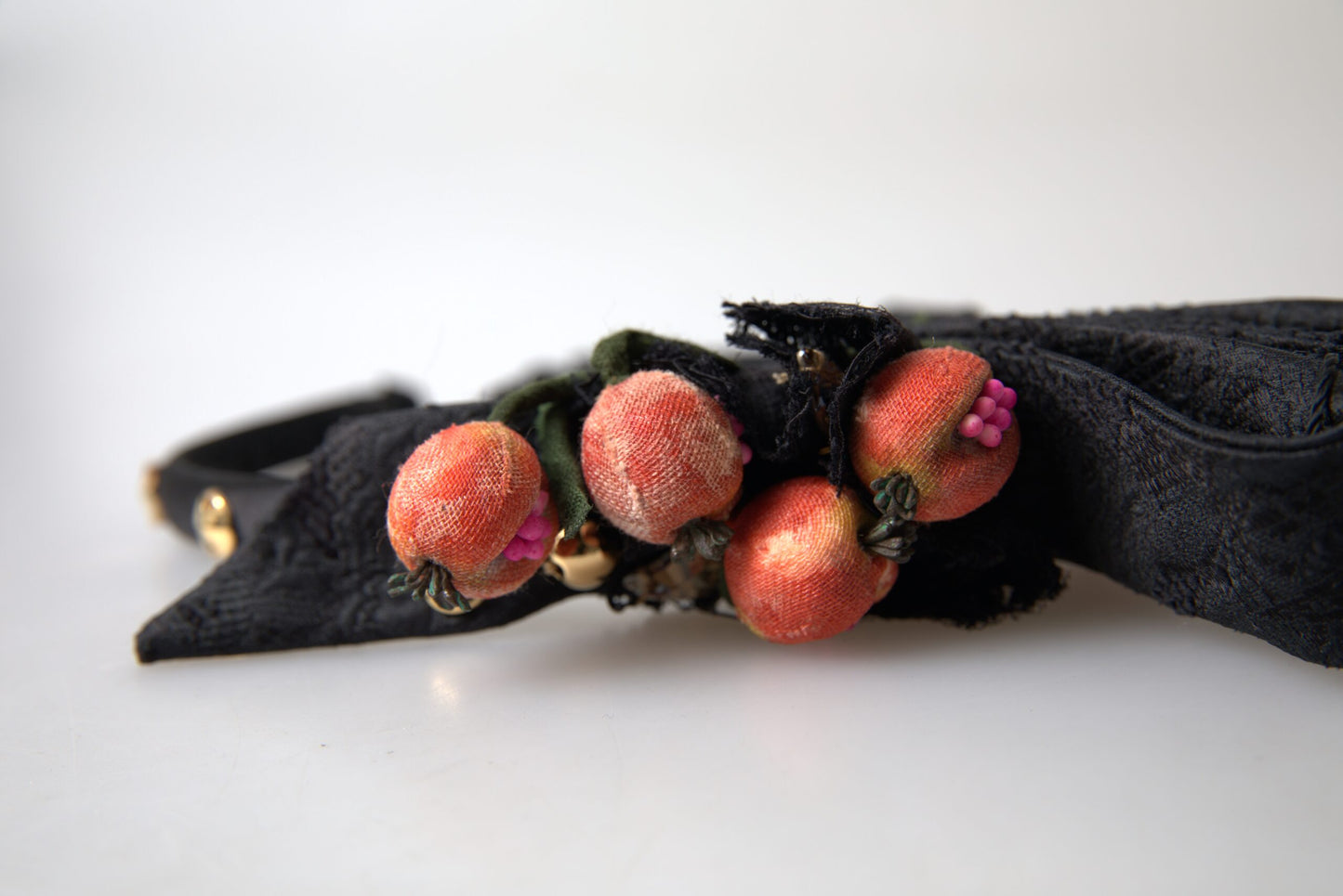 Serre-tête diadème en cristal noir avec figues multicolores