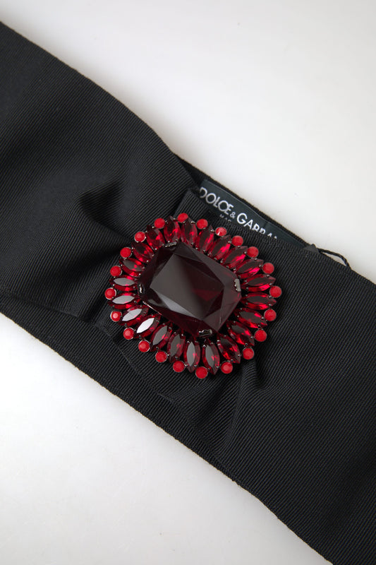 Ceinture large en laiton et cristal noir