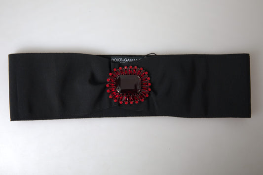 Ceinture large en laiton et cristal noir