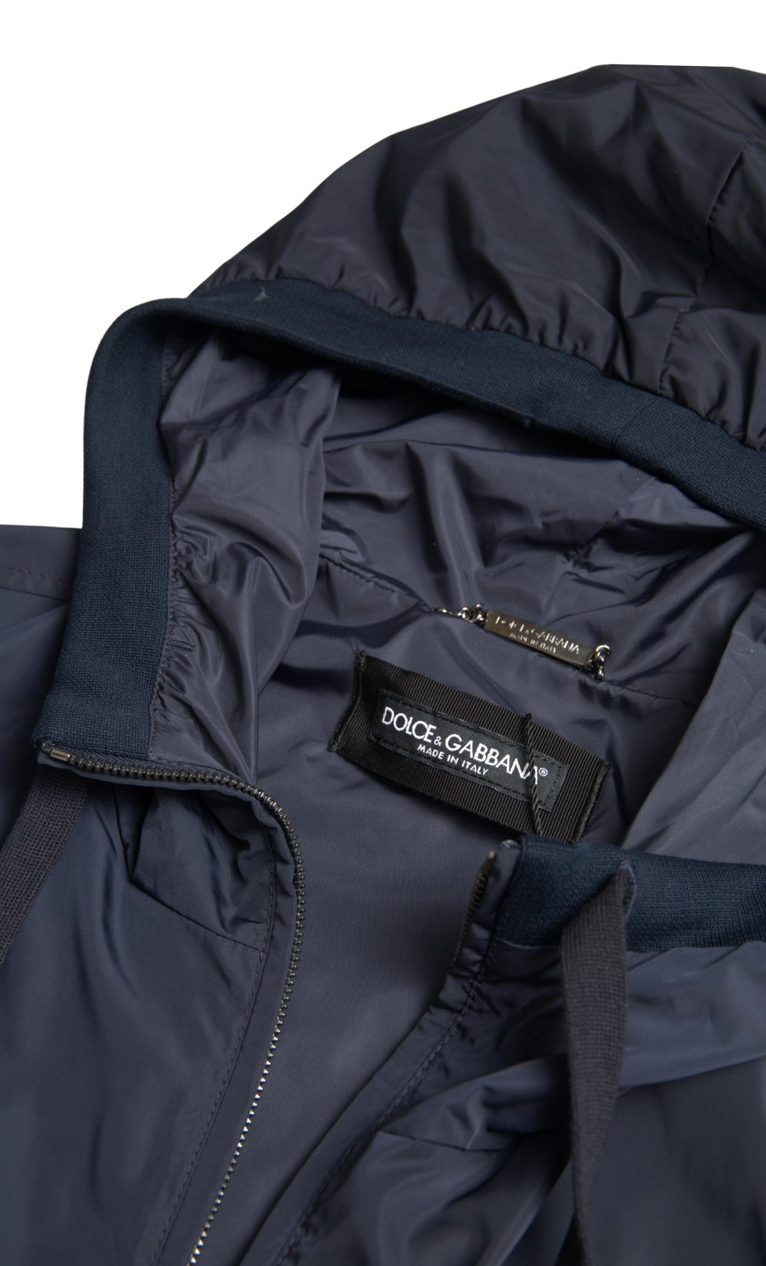Pull à capuche bleu en polyester avec logo et fermeture éclair intégrale