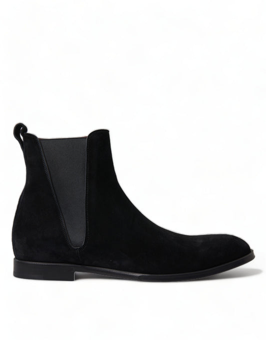 Bottes mi-mollet en daim noir pour homme