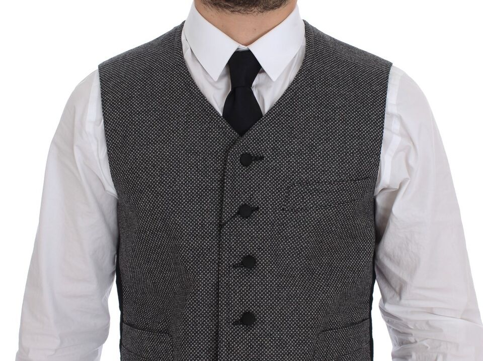 Chaleco gris con logo en mezcla de algodón Gilet Weste