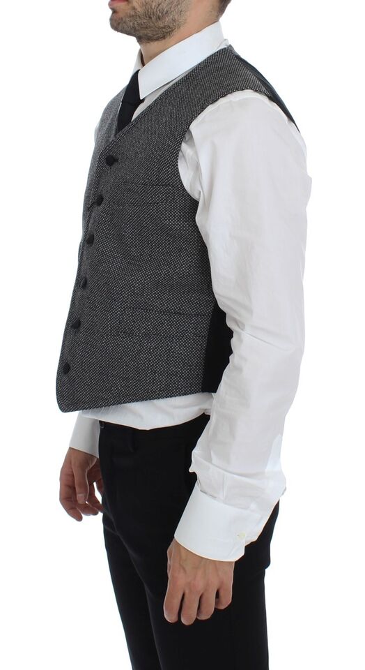 Chaleco gris con logo en mezcla de algodón Gilet Weste