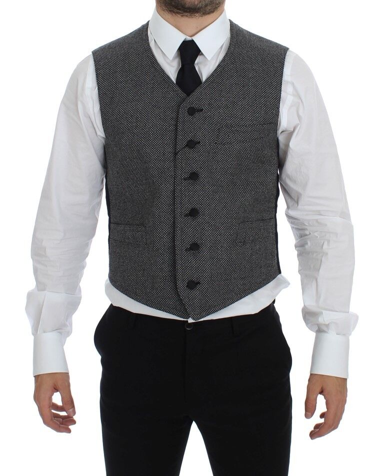 Chaleco gris con logo en mezcla de algodón Gilet Weste