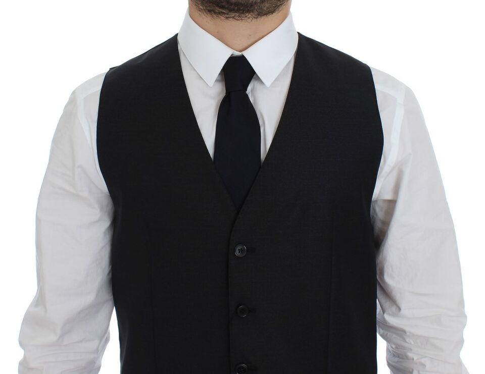 Gilet en laine et soie grise