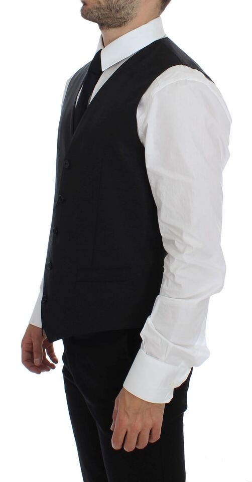 Gilet en laine et soie grise