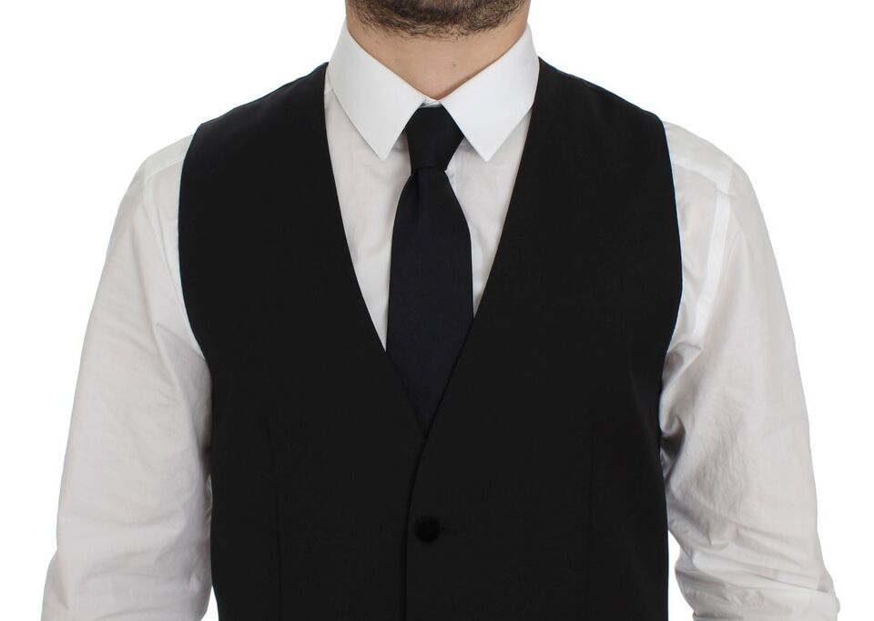 Chaleco formal de lana negra para vestir