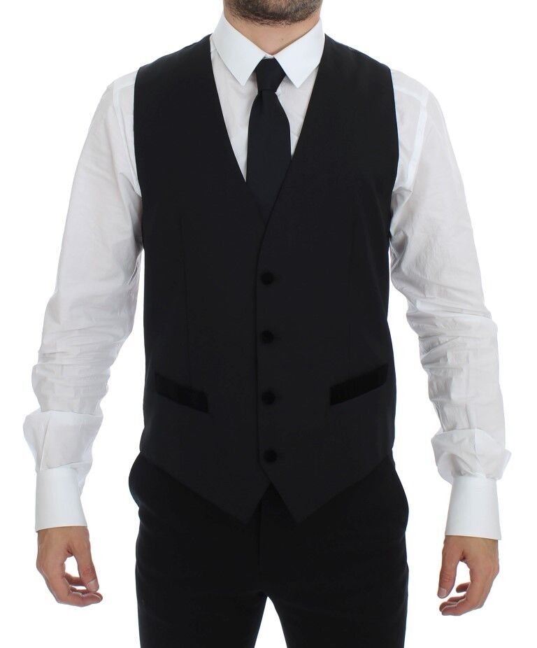 Chaleco formal de lana negra para vestir