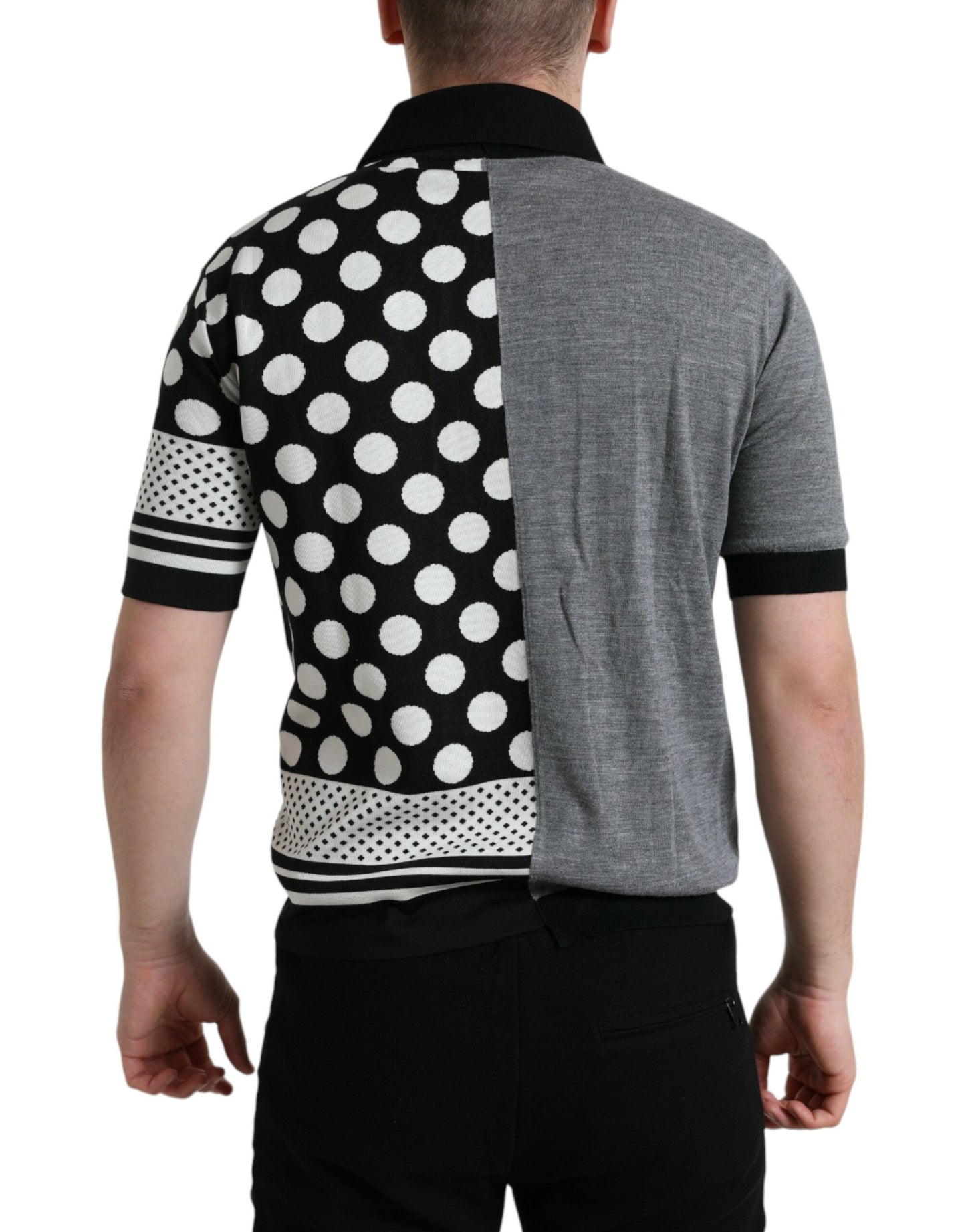 Pull cardigan polo noir et blanc