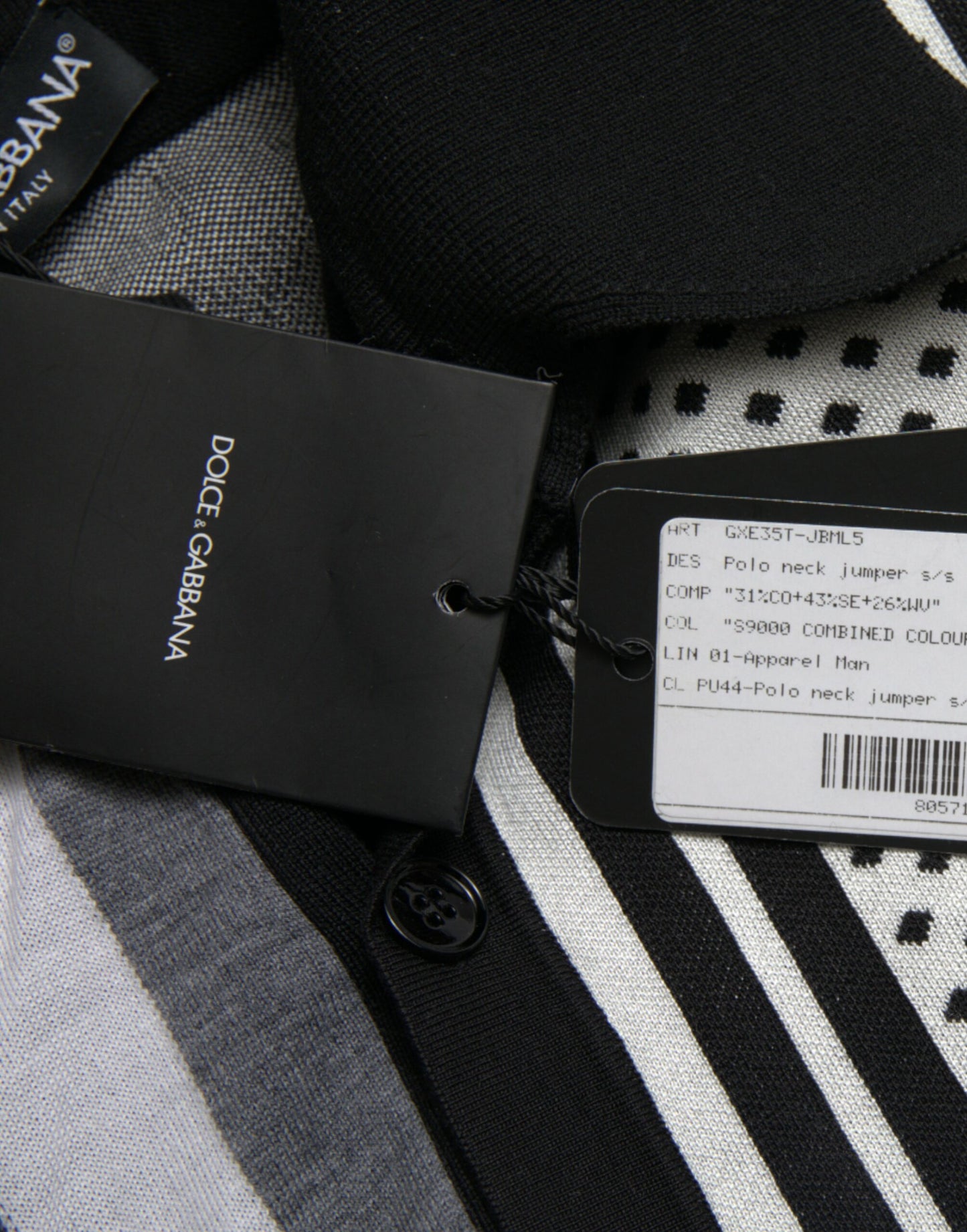 Pull cardigan polo noir et blanc