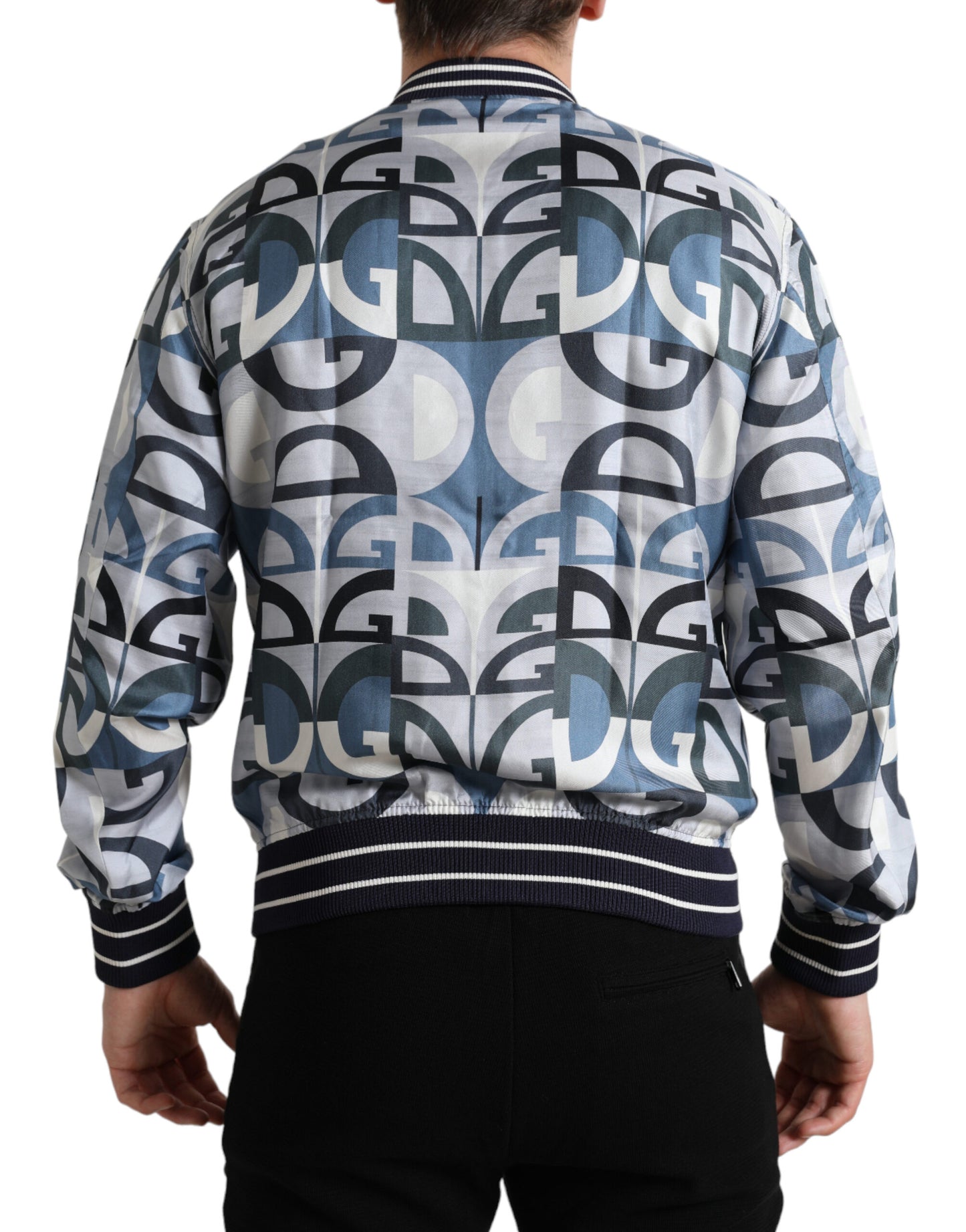 Blouson aviateur multicolore à imprimé logo