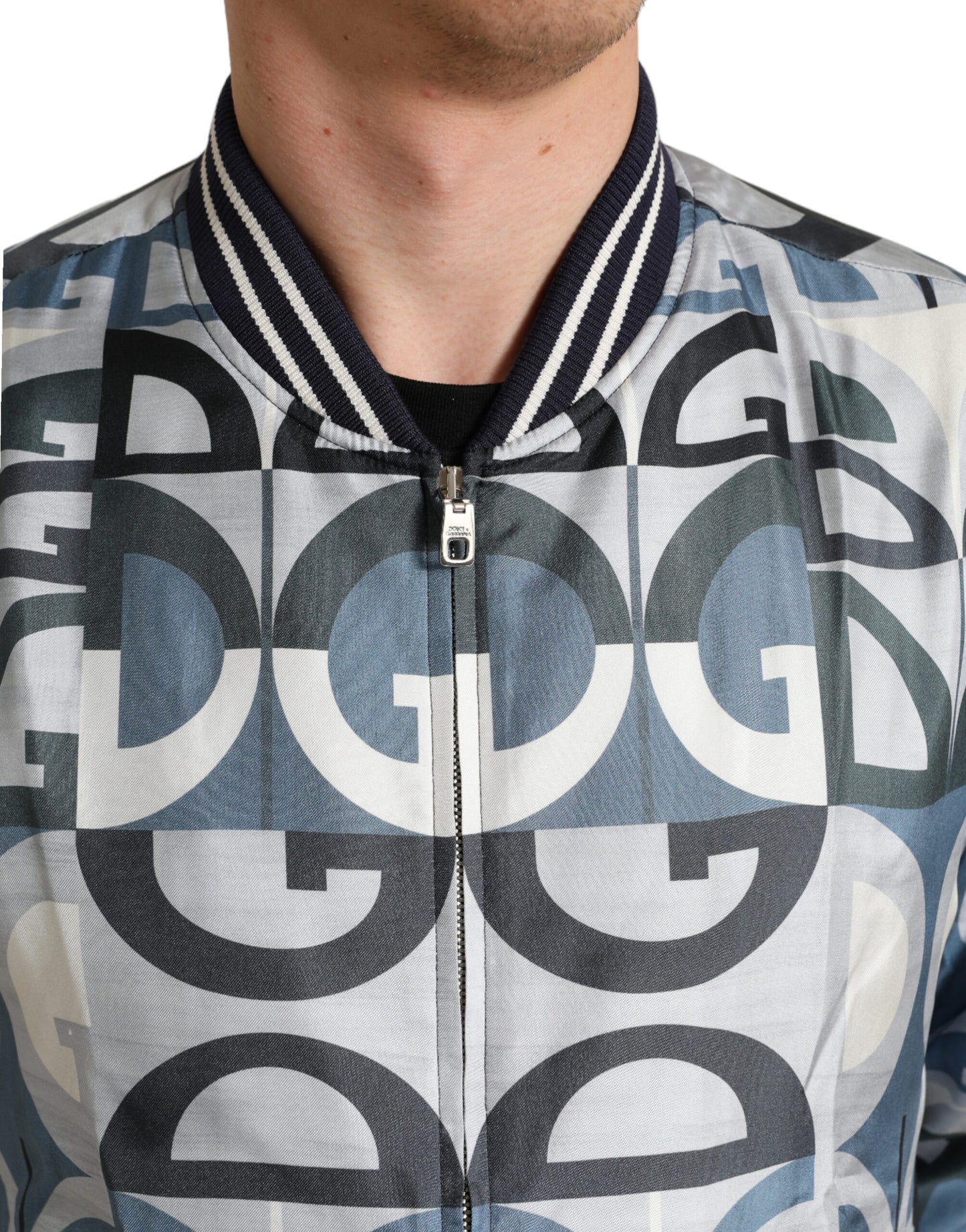 Blouson aviateur multicolore à imprimé logo