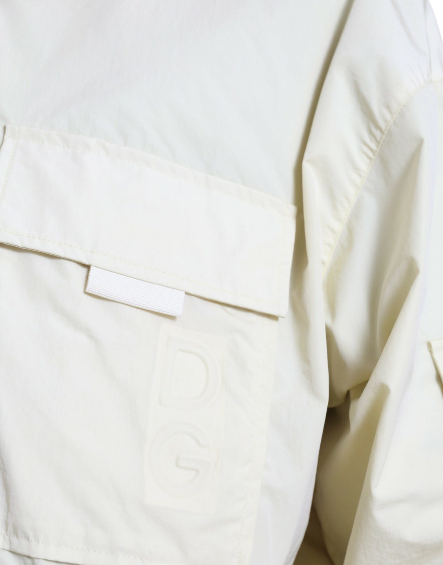 Parka zippée à col en nylon jaune