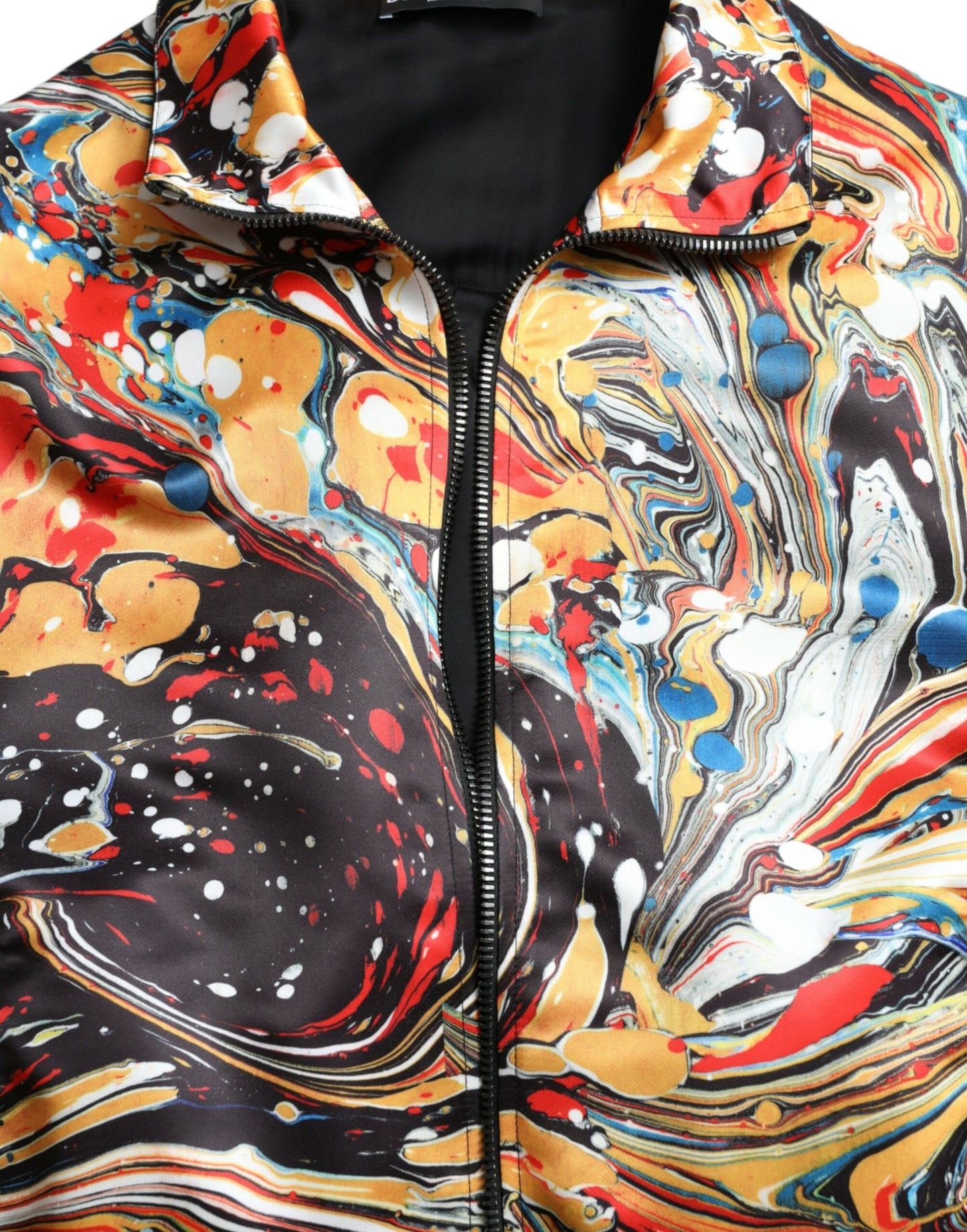 Blouson aviateur en polyester abstrait multicolore