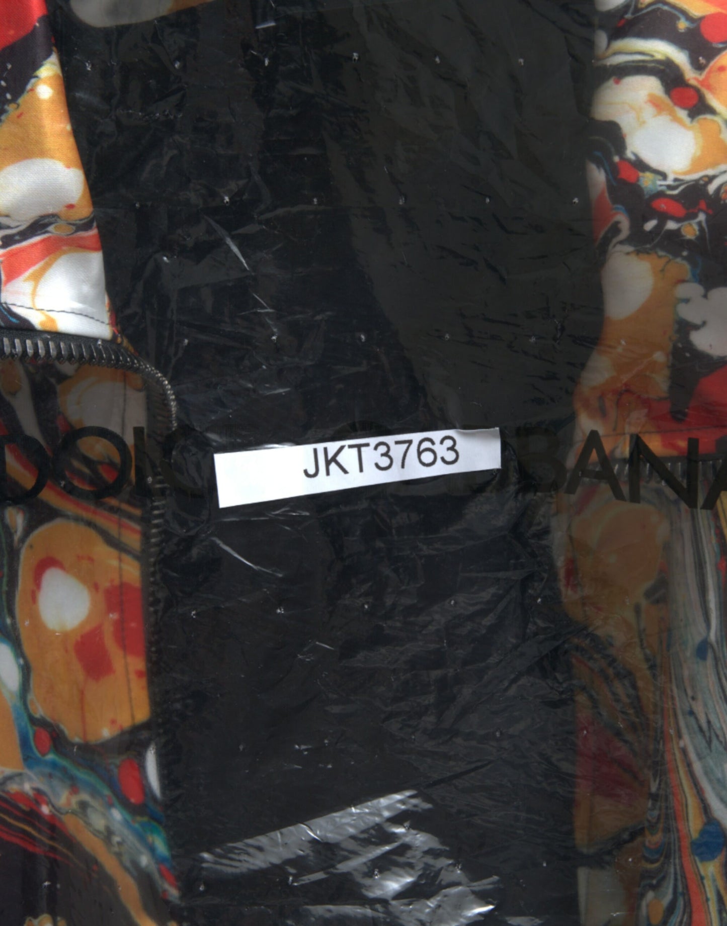 Blouson aviateur en polyester abstrait multicolore