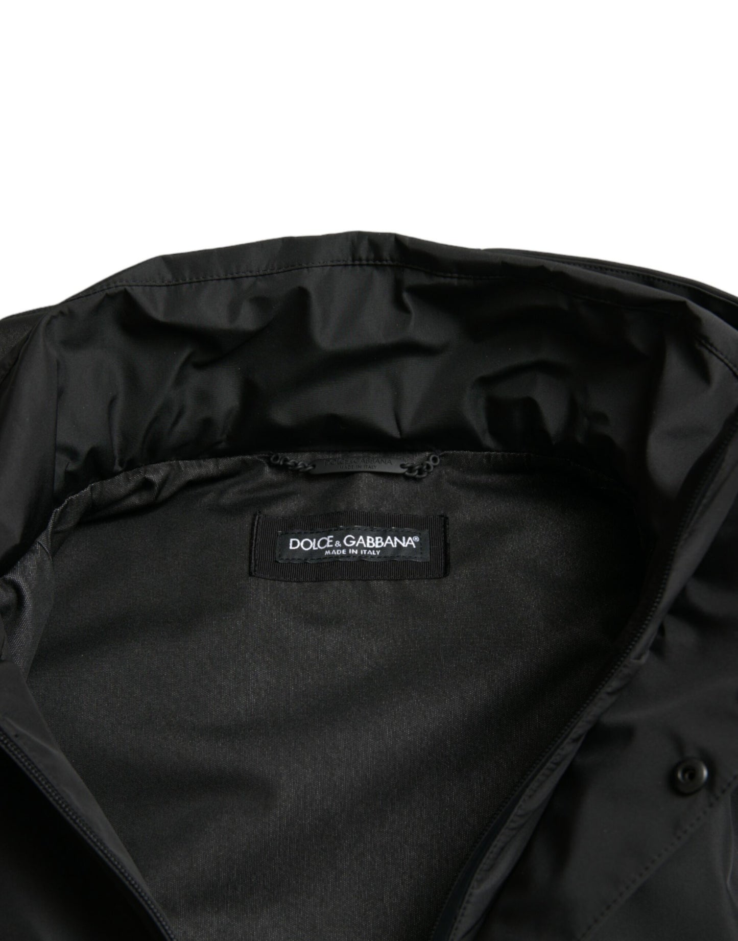 Veste à capuche avec plaque logo en polyester noir