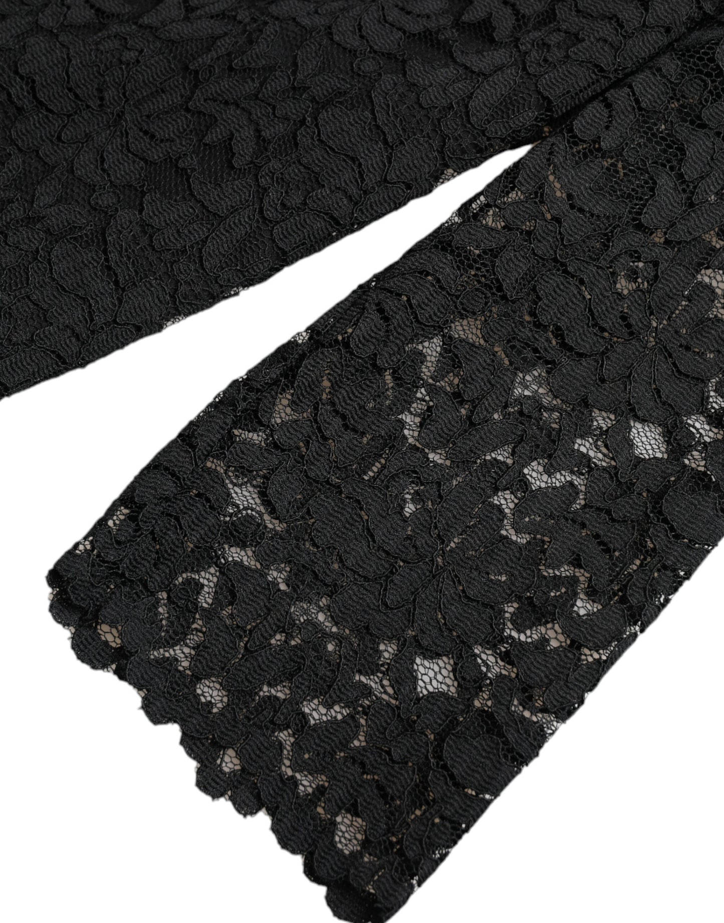 Blusa negra STAFF con encaje floral y parte superior de nailon